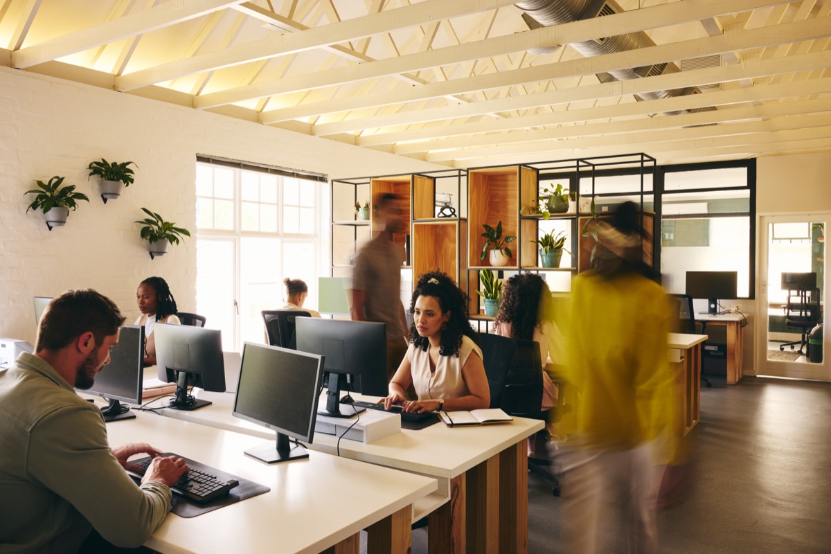 Small team working in modern office